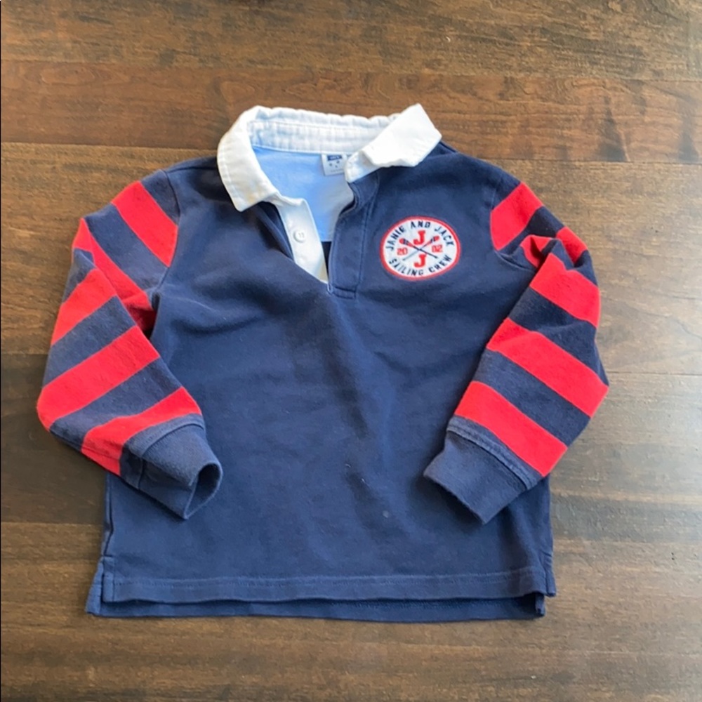 Janie and jack rugby shirt, size 3